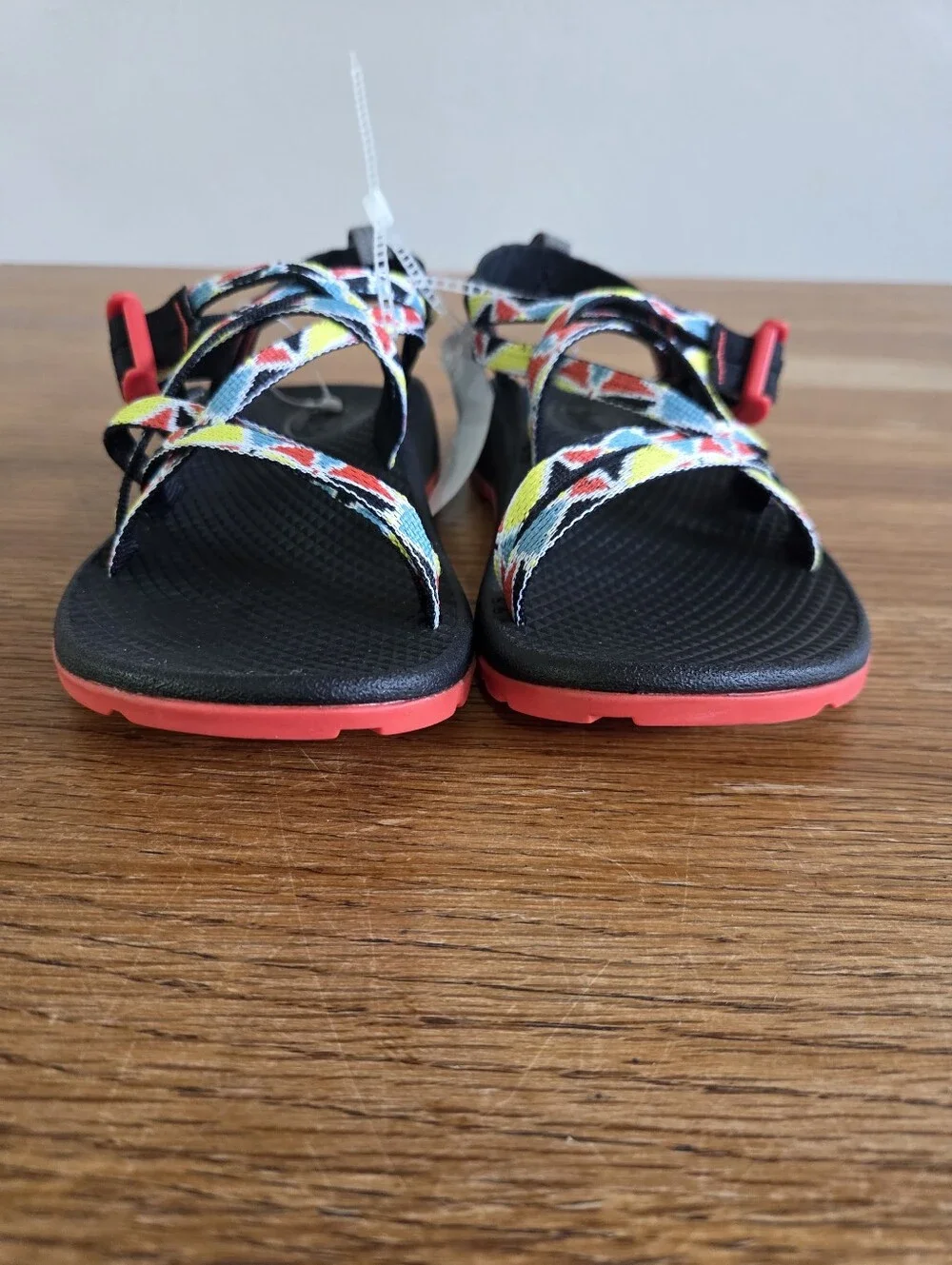NWOT Chaco Kids ZX/1 Ecotread Sandal Size 2 Blue Yellow Red Black Geometric